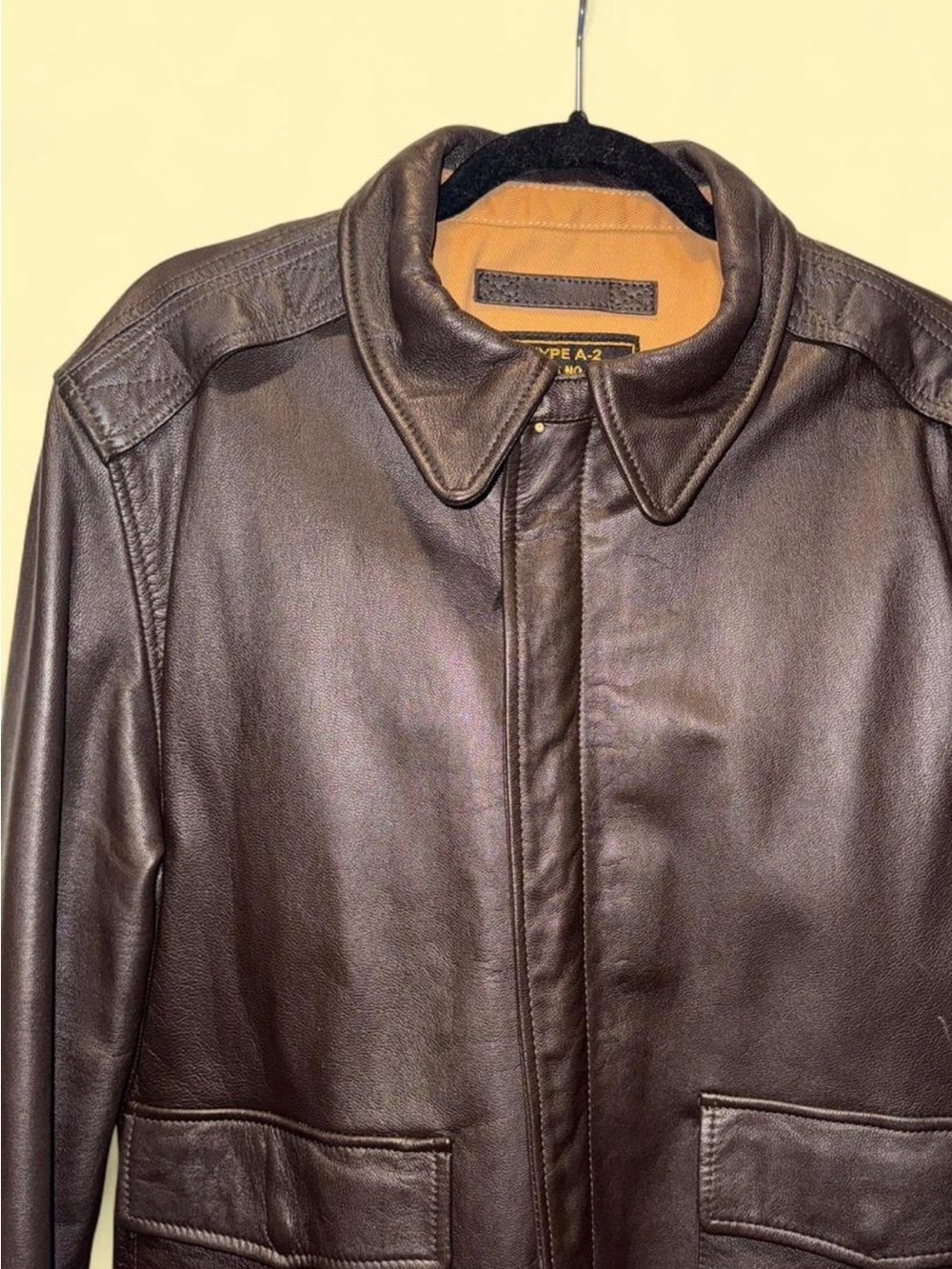 Brown Leather Bomber Jacket - Classic A-2 Style